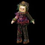 Baby
Size: 5 1/4"
Polymer clay face, peyote stitched seed beads and Swarovski crystals.